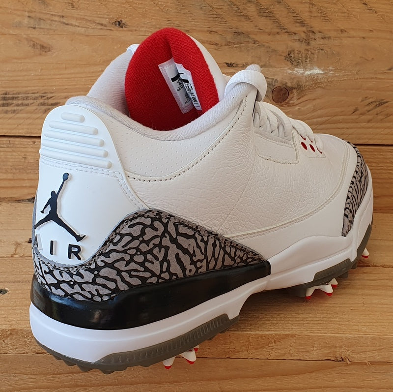 Nike Air Jordan 3 Golf Leather Trainers UK7.5/US8.5/EU42 AJ3783-100 White Cement