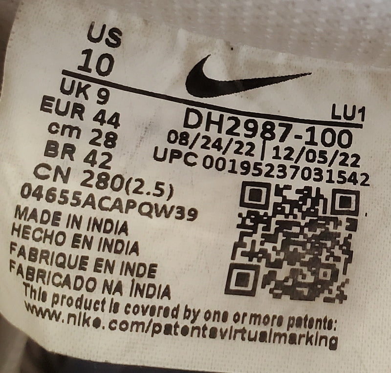 Nike Court Vision Low Leather Trainers UK9/US10/EU44 DH2987-100 Triple White