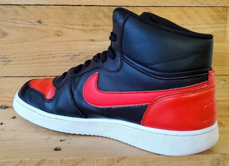 Nike Ebernon Mid Leather Trainers UK10/US11/EU45 AQ1773-005 Black/Red/White