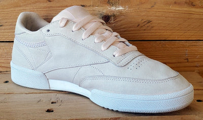 Reebok Club C 85 Low Suede Trainers UK7/US9.5/EU40.5 BS9609 Pink/White