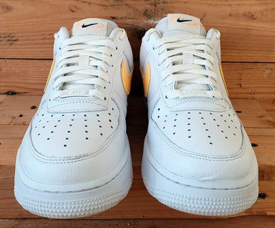 Nike Air Force 1 Low Leather Trainers UK7.5/US10/E42 FQ2742-100 White/Yellow