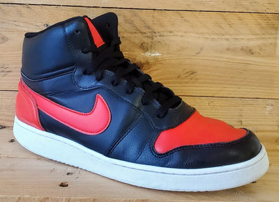 Nike Ebernon Mid Leather Trainers UK10/US11/EU45 AQ1773-005 Black/Red/White