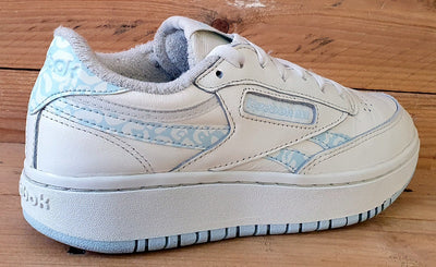 Reebok Club C Double Low Leather Trainers UK4/US6.5/EU37 H03652 Chalk/Blue