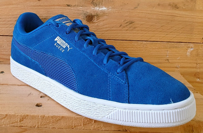 Puma Suede Low Trainers UK9.5/US10.5/EU44 361370-02 Blue/White/Silver