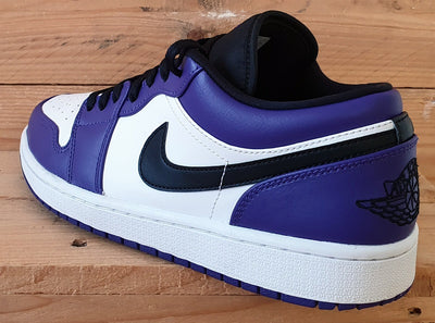 Nike Air Jordan 1 Low Leather Trainers UK8.5/US9.5/EU43 553558-500 Purple/White