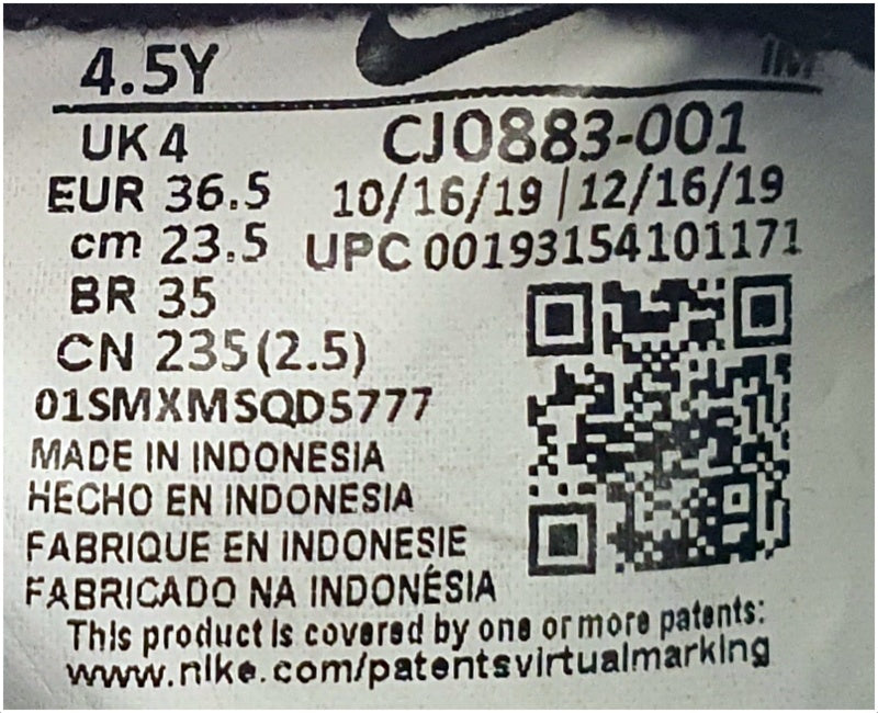 Nike SB Alleyoop Low Suede Trainers UK4/US4.5Y/EU36.5 CJ0883-001 Black/White
