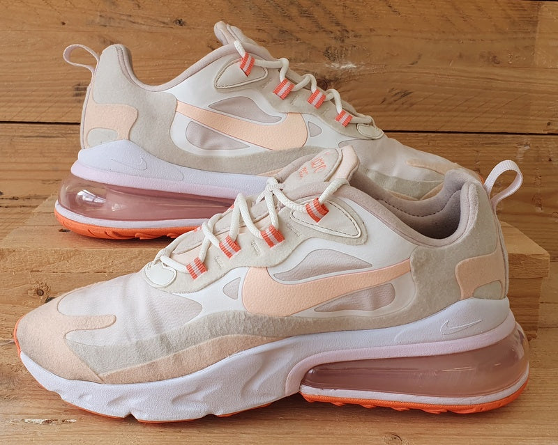 Nike Air Max 270 React Low Trainers UK7.5/US10/EU42 CJ0619-103 Crimson Tint