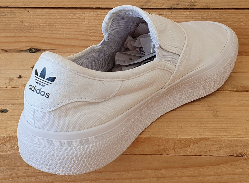 Adidas 3mc Slip On Low Canvas Trainers UK7.5 US8 EU41 EG2638 Cloud White VintageTrainers