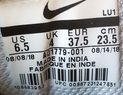 Nike Ebernon Low Leather Trainers UK4/US6.5/EU37.5 AQ1779-001 Black/White
