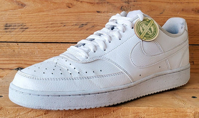 Nike Court Vision Low Leather Trainers UK9/US10/EU44 DH2987-100 Triple White