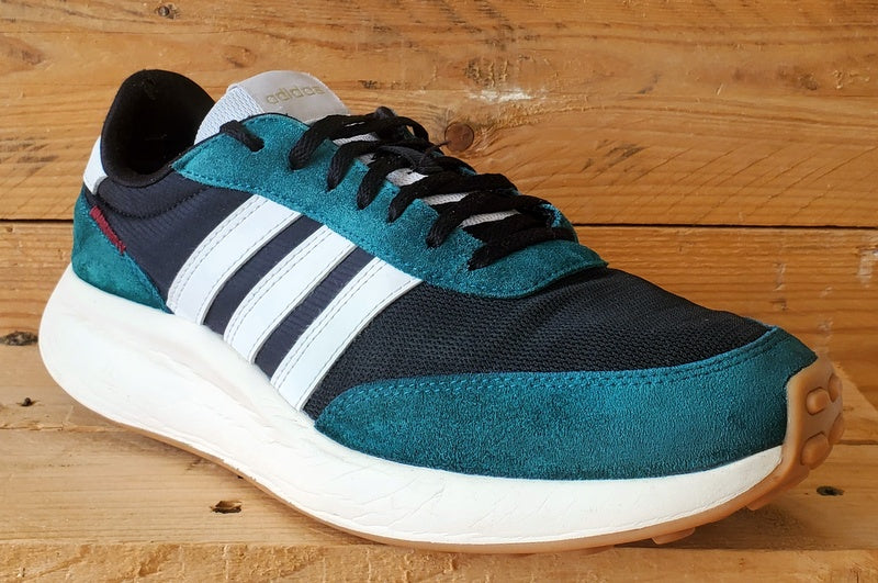 Adidas Run 70s Low Suede/Textile Trainers UK9/US9.5/EU43 GY3887 Green/Black