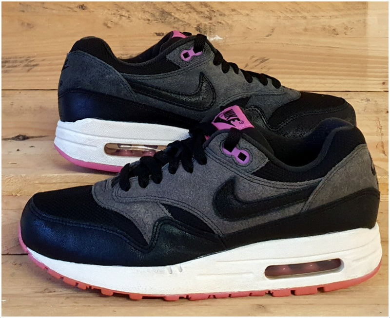 Nike Air Max 1 Essential Leather/Suede Trainers UK5/US7.5/E38.5 599820-005 Black
