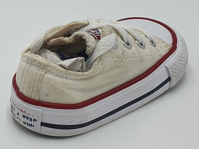 Converse All Star Low Canvas infants Trainers 7J256C Ox White/Red UK4/US4/EU20