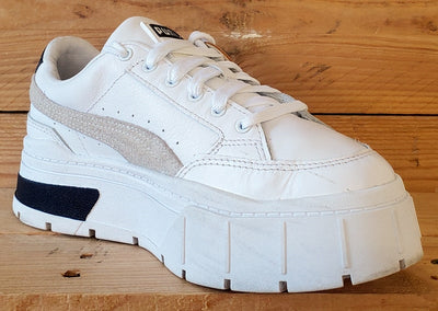 Puma Mayze Stack Low Leather Trainers UK4.5/US7/EU37.5 384363-01 White