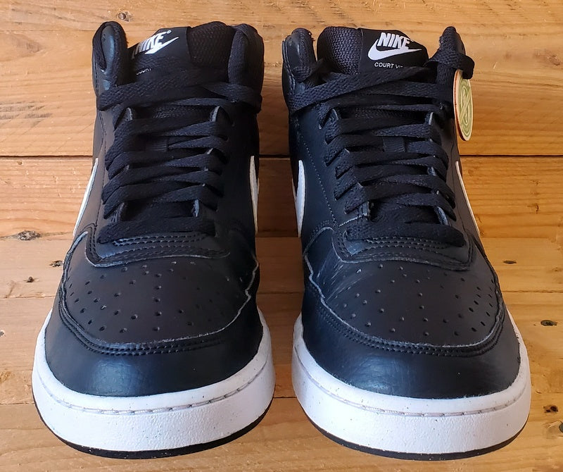 Nike Court Vision Mid Leather Trainers UK8/US9/EU42.5 DN3577-001 Black/White