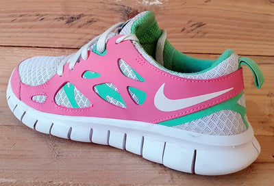 Nike Free Run 2 Nylon Trainers 477701-613 White/Pink/Green UK4/US4.5y/EU36.5