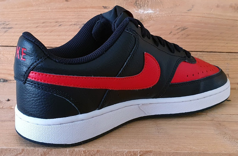 Nike Court Vision Low Leather Trainers UK7/US8/EU41 DV6488-001 Black/Red