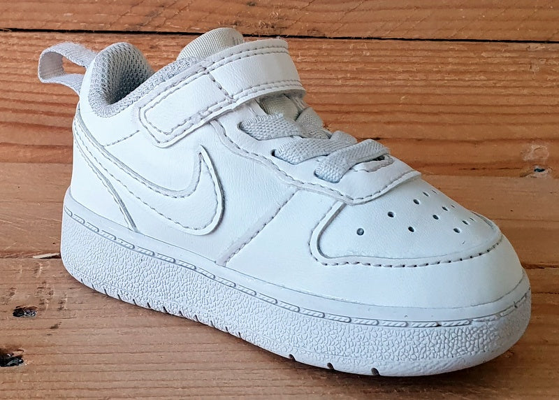 Nike Court Borough Low Kids Trainers UK3.5/US4C/E19.5 DV5458-106 Triple White