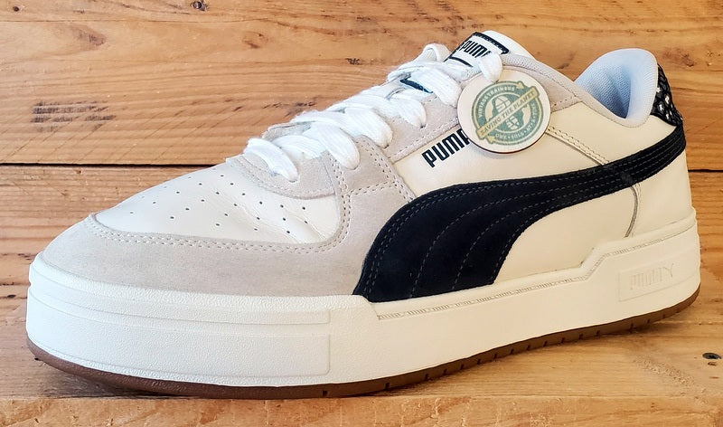 Puma Low Leather/Suede Trainers UK10.5/US11.5/EU45 390652-01 Cream/Black