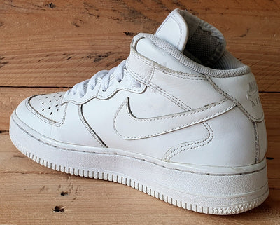 Nike Air Force 1 Mid Leather Trainers UK4/US4.5Y/E36.5 314195-113 Triple White