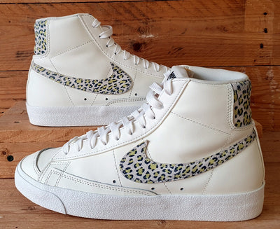 Nike Blazer Mid 77 Leather Trainers UK6.5/US9/EU40.5 DH9633-100 Lemon Leopard