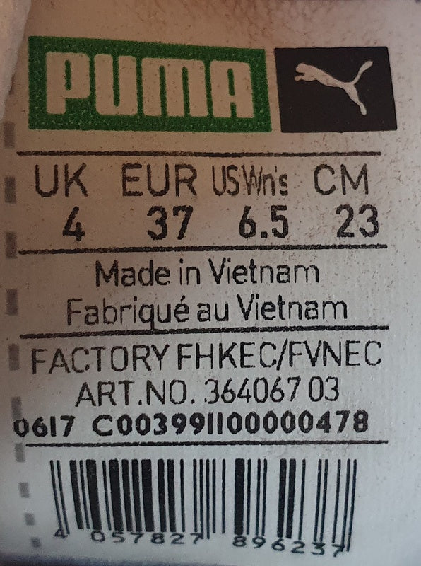 Puma Basket Case Frill Low Leather Trainers UK4/US6.5/EU37 364067 03 White