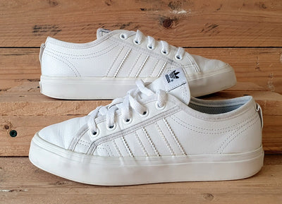 Adidas Originals Nizza Low Leather Trainers BB5574 Triple White UK3/US3.5/EU35.5