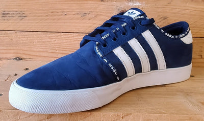 Adidas Seeley Low Suede Trainers UK9/US9.5/EU43 BB8459 Navy Blue/White
