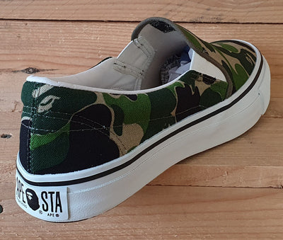 A Bathing Ape Slip-On Low Canvas Trainers UK7/US8/EU41 Camouflage/White 