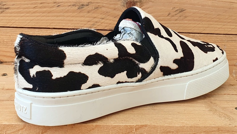 Schutz SlipOn Cow Print Faux Fur Trainers S2167800030011 Black/White UK7/US8/E41