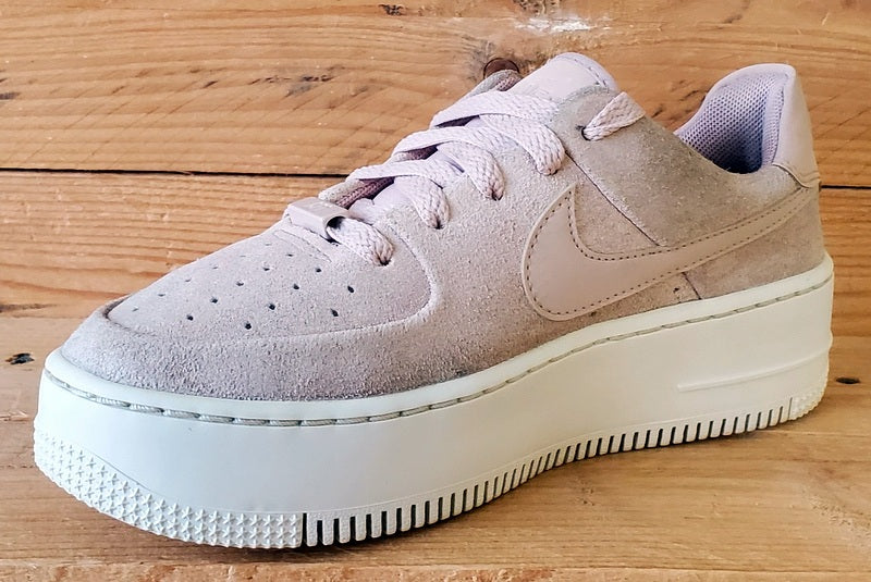 Nike Air Force 1 Sage Low Suede Trainers UK3/US5.5/EU36 AR5339-201 Pink/White