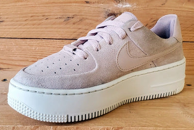 Nike Air Force 1 Sage Low Suede Trainers UK3/US5.5/EU36 AR5339-201 Pink/White