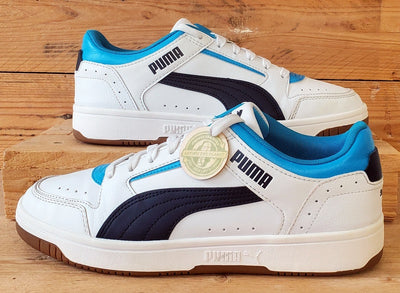 Puma Rebound Joy Low Leather Trainers UK8/US9/EU42 380747-07 White/Blue/Black