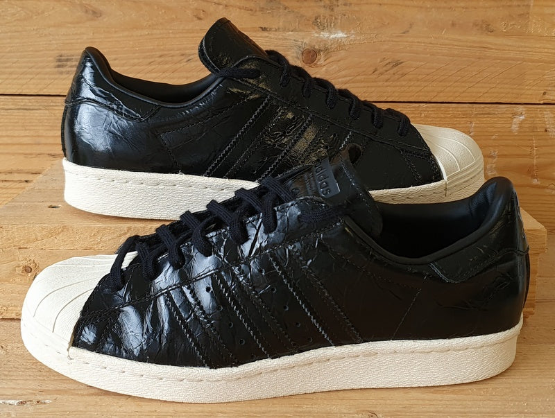 Adidas Superstar 80s Low Leather Trainers UK8/US9.5/EU42 BB2055 Core Black