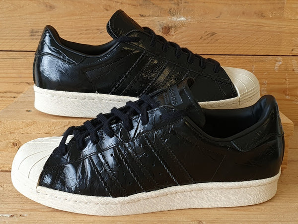 Adidas Superstar 80s Low Leather Trainers UK8 US9.5 EU42 BB2055 Core Black VintageTrainers