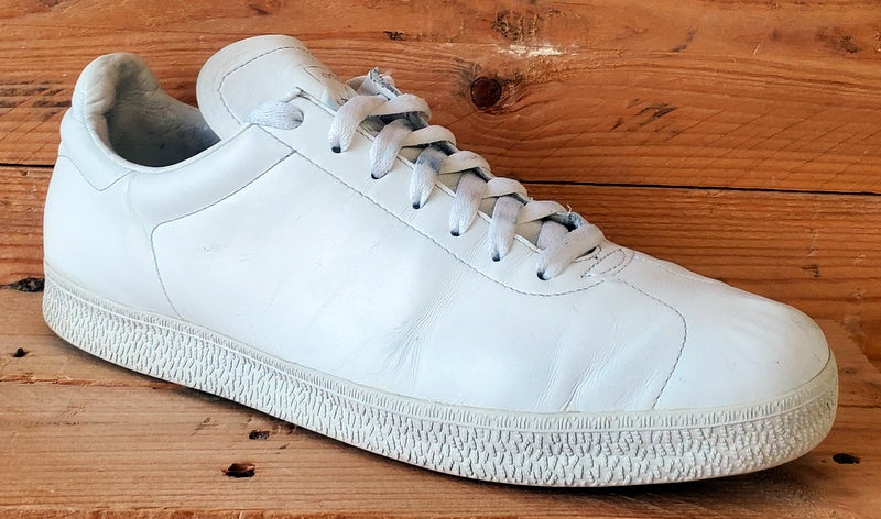 Adidas Gazelle Low Leather Trainers UK10/US10.5/Eu44.5 018113 Triple White