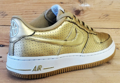 Nike Air Force 1 Low Leather Trainers UK3/US3.5Y/EU35.5 820438-700 Gold/White