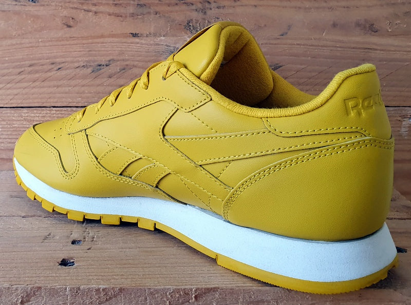 Reebok Classic Low Leather Trainers UK6/US8.5/EU39 CN7604 Lemon Yellow/White