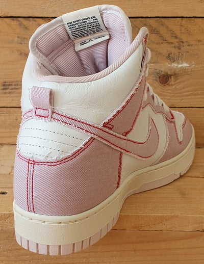 Nike Dunk 1985 Mid Leather/Denim Trainers UK9/US10/EU44 DQ8799-100 Barely Rose