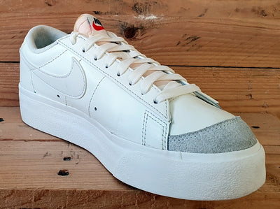 Nike Blazer Platform Low Leather Trainers UK5.5/US8/EU39 DJ0292-105 Sail Grey