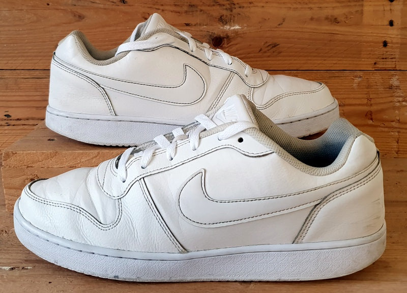 Nike Ebernon Low Leather Trainers UK10/US11/EU45 AQ1775-100 Triple White