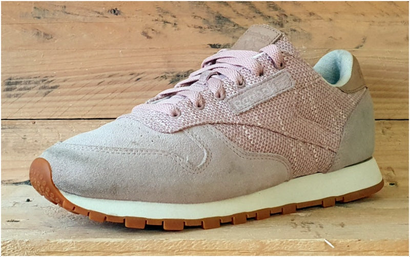 Reebok Classic Low Suede Textile Trainers UK6 US8.5 EU39 BS7951 Pink White VintageTrainers