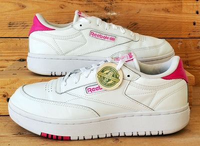 Reebok Club C Double Low Leather Trainers UK7/US9.5/EU40.5 FY1074 White/Pink