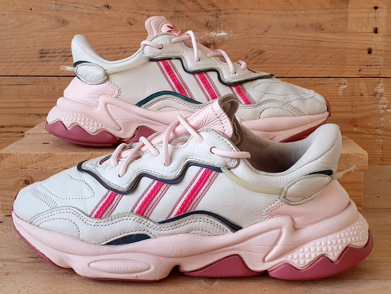 Adidas Ozweego Low Leather Trainers UK8/US9.5/EU42 EE5719 Icy Pink Trace Maroon