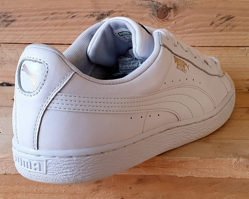 Puma Basket Classic Low Leather Trainers UK7.5 US8.5 EU41 354367 17 Triple White