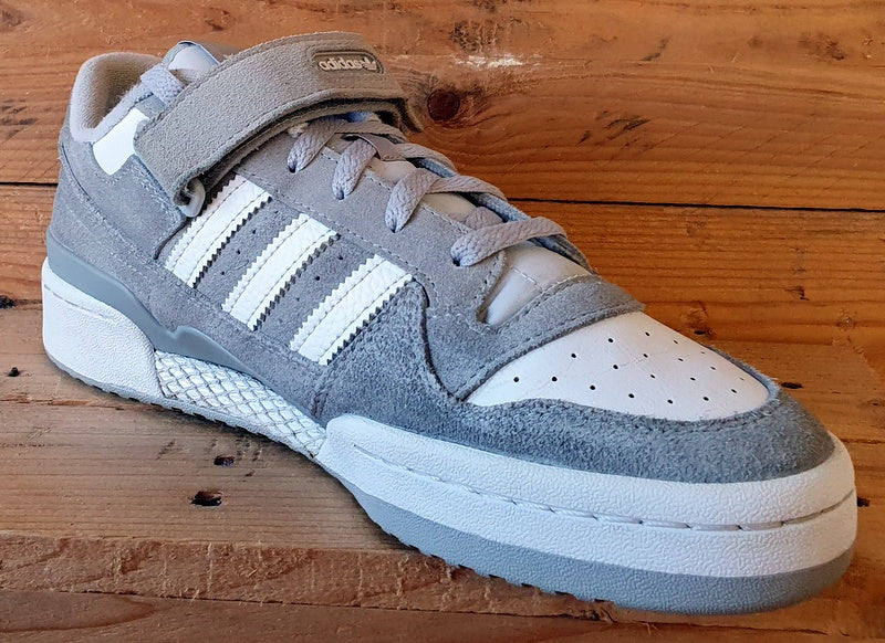 Adidas Forum Low Leather/Suede Trainers UK9.5/US10/EU44 GW0694 Grey/White