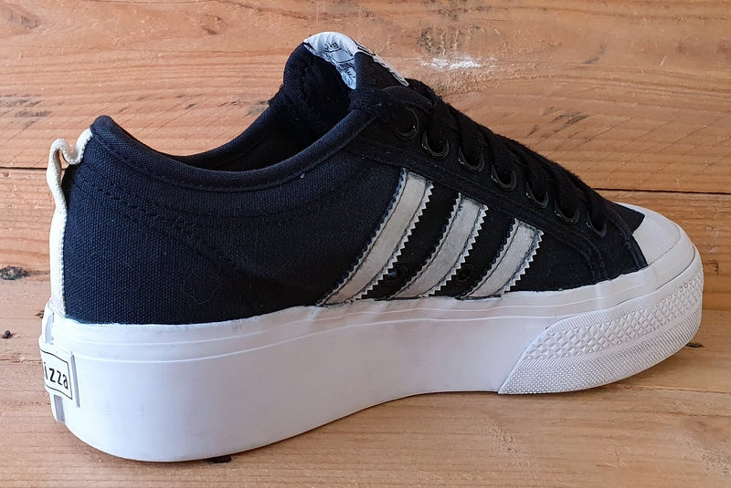 Adidas Original Nizza Low Canvas Trainers UK7/US8.5/EU40.5 FV5321 Black/White