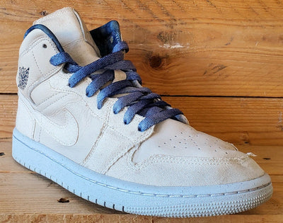 Nike Air Jordan 1 Mid Leather Trainers UK6.5/US9/EU40.5 DM9126-104 Sanddrift