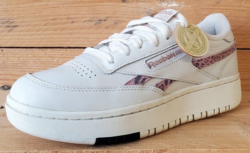 Reebok Club C Double Low leather UK4/US6.5/EU37 H67811 Chalk/Cheetah