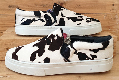 Schutz SlipOn Cow Print Faux Fur Trainers S2167800030011 Black/White UK7/US8/E41